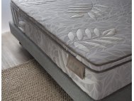 Bedroom Package: Trinity Bedframe with Faux Leather Panel Headboard with Mattress