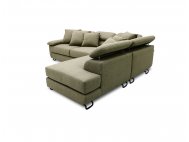 Apollo L-Shape Fabric Sofa with Seat Cushions and Adjustable Headrest