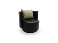 Club Swivel Faux Leather Armchair