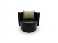 Club Swivel Faux Leather Armchair