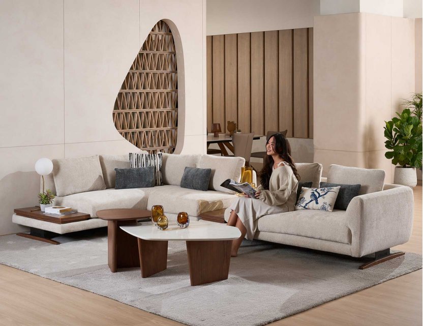 New Evita Modular Sofa with Removable Covers and Laser-cut Branding