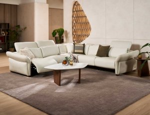 Phil Modular Full Thick Leather Sofa with High-Leg Motorised Incliner