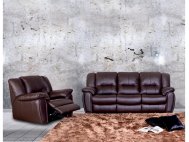 Plush Manual Leather Recliner Sofa