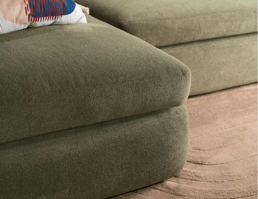 Rond Small L-shape Modular Fabric Sofa with Removable Covers