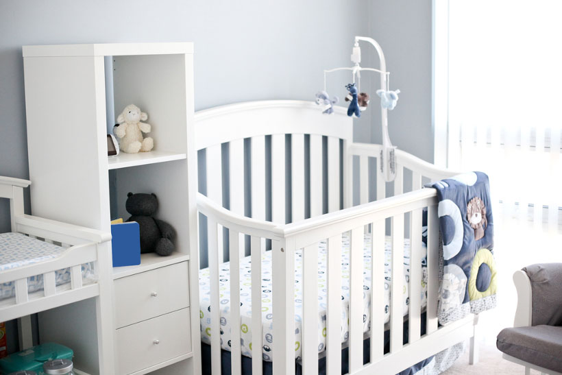 Baby white cot